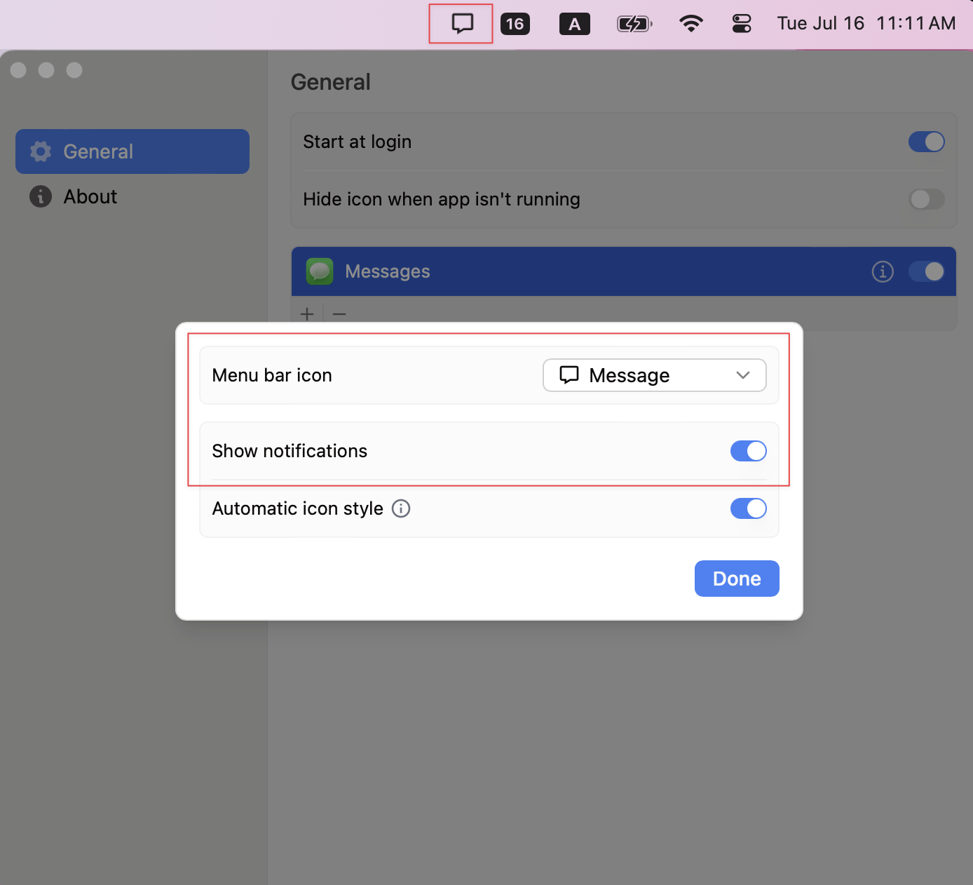 Customize icon