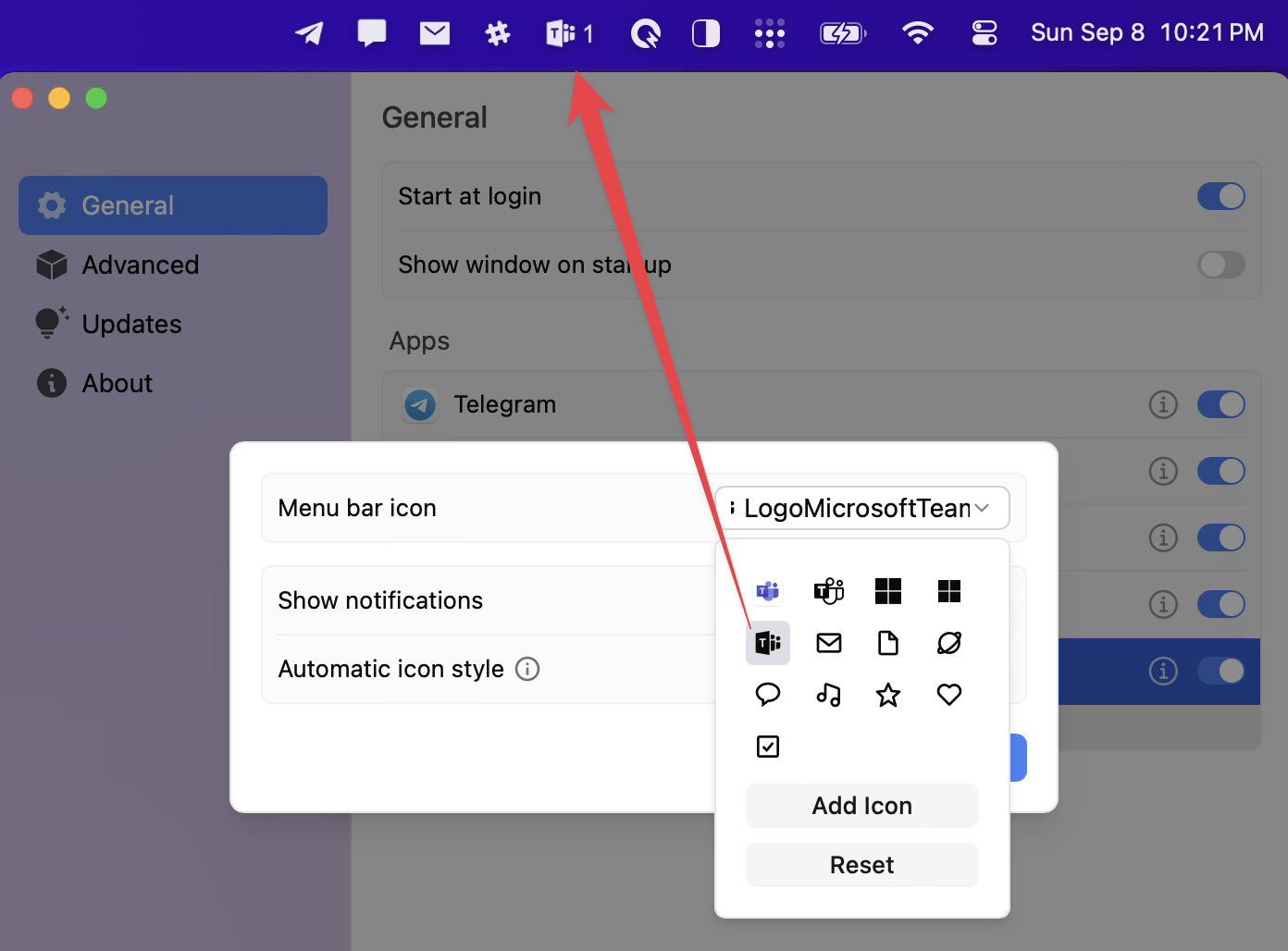 Customize Your Teams Menu Bar Icon