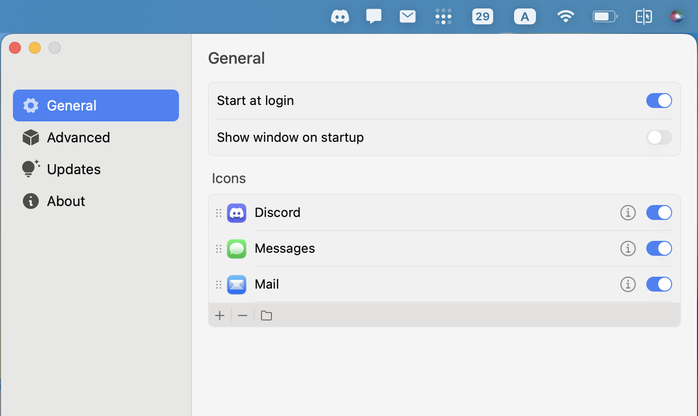 Add any application menu bar icon on macOS Tahoe