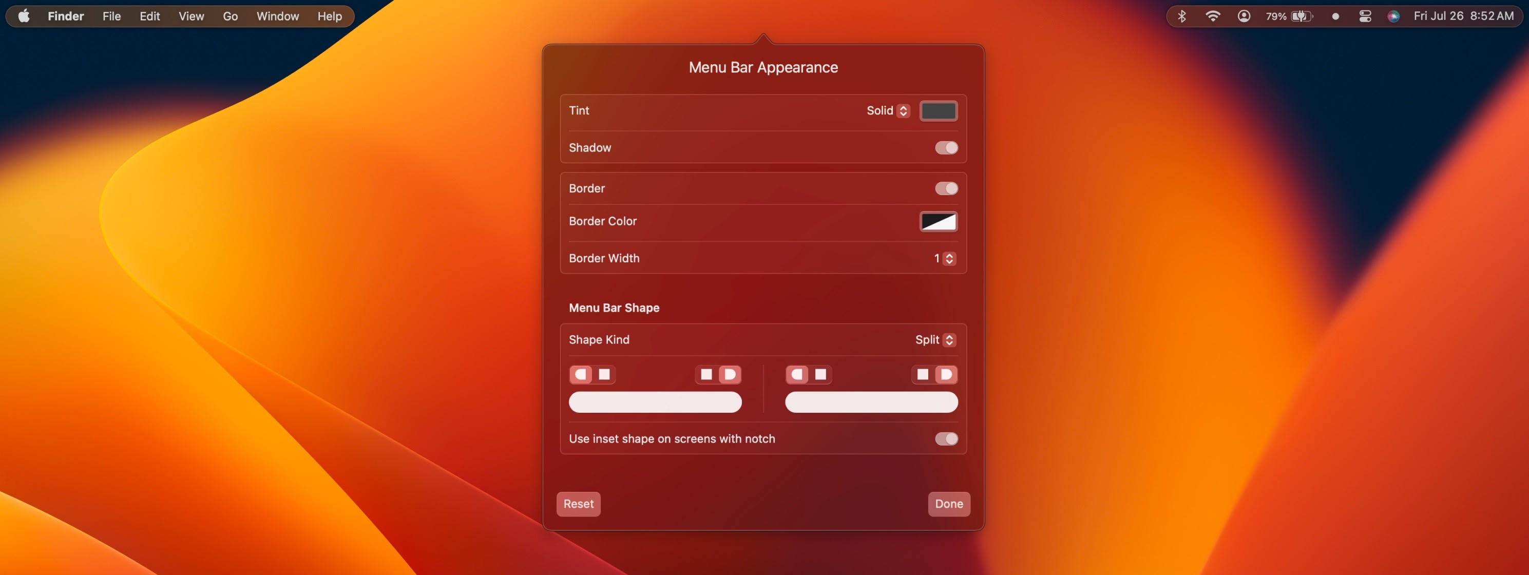 Customize the menu bar's appearance