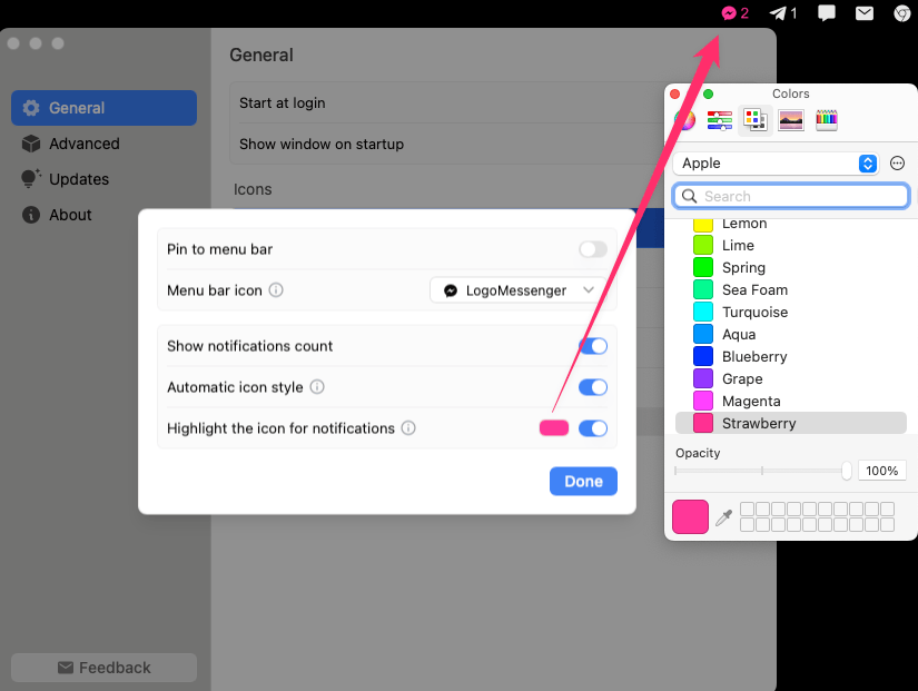Notification color customization