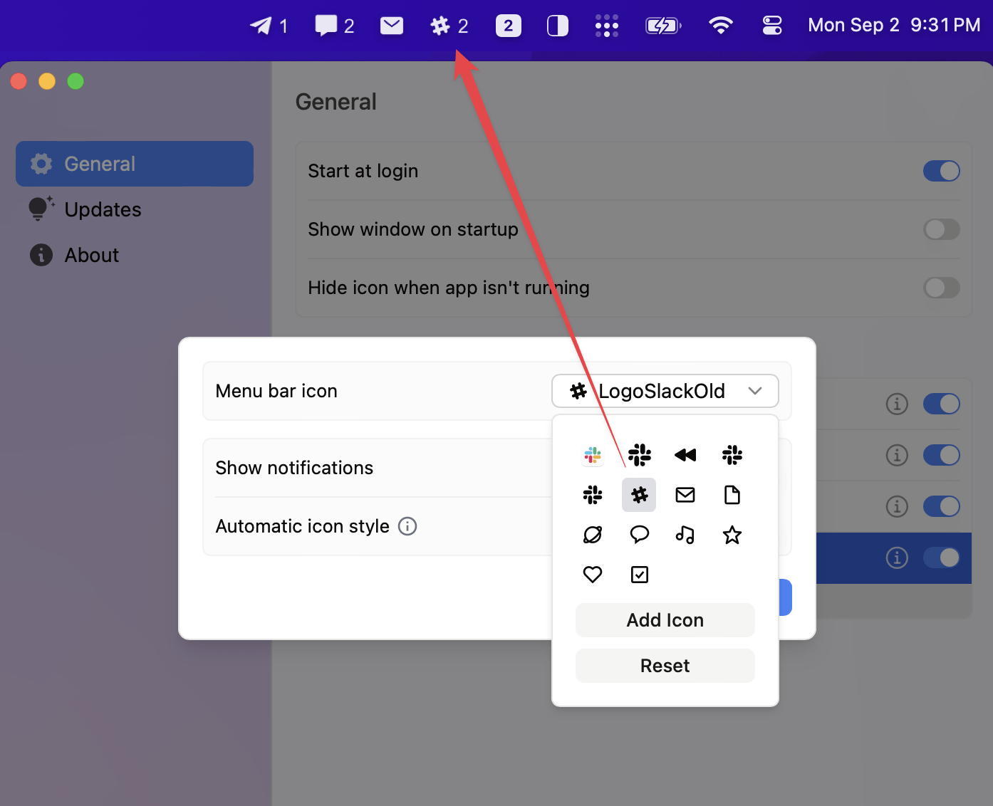 Customize Slack menu bar icon with Badgeify