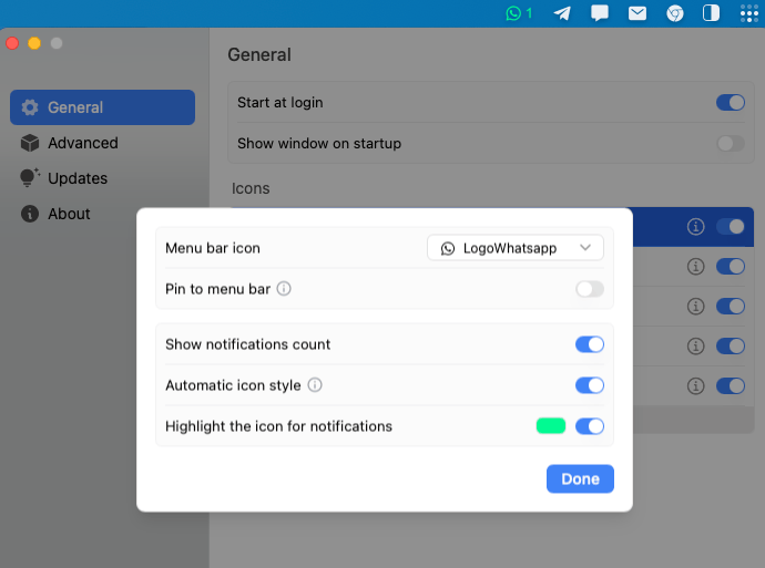 Notification color customization screen