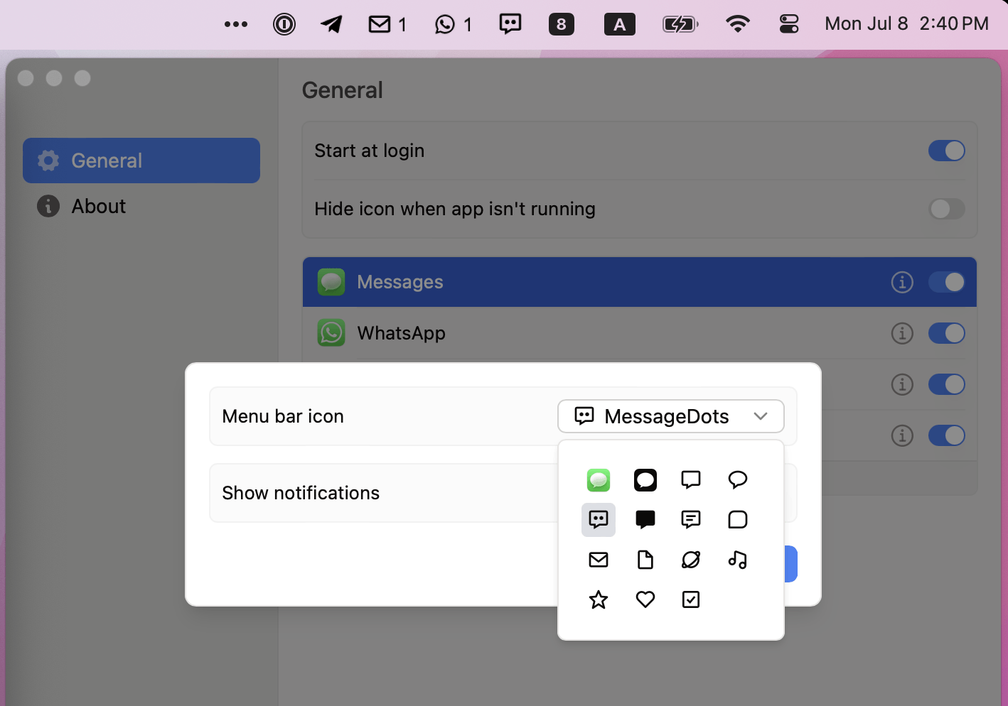 Badgeify - Add App Icon & Notifications to Your macOS Menu Bar
