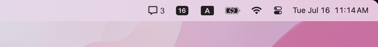 Message icon in your menu bar